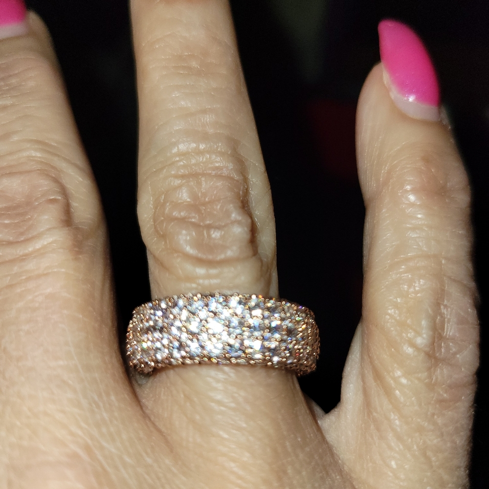 Beautiful Eternity Rosegold Pave CZ Ring Size 7 - Picture 3 of 4